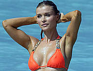 Joanna Krupa hard nips under orange bikini