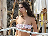 Emily Ratajkowski in a bikini in Tuscany
