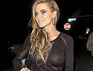 Carmen Electra nude boobs under seethru dress
