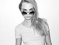 Cara Delevingne black-&-white sexy photoshoot