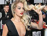 Rita Ora sexy cleavage at MTV Movie Awards