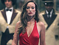 Olivia Wilde hard nipples under red dress