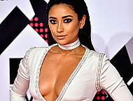 Shay Mitchell shows sexy cleavage at MTV EMA