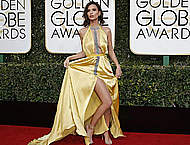 Emily Ratajkowski sexy at Golden Globe awards
