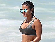 Christina Milian pokies in bikini in Miami