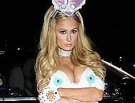 Paris Hilton sexy posing at Halloween Party