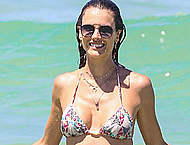 Alessandra Ambrosio in bikini with friends