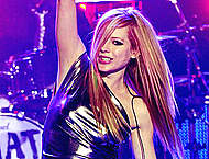 Avril Lavigne sexy performing on the stage