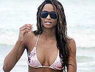 Ciara in bikini on the beach paparazzi shots
