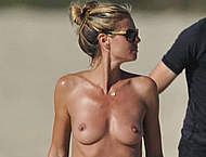 Heidi Klum topless on the beach paparazzi pix