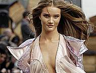 Rosie Huntington sexy & see thru runway shots