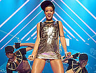 Rihanna sexy performs at music festival stage