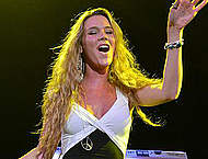 Joss Stone performs on the stage in London