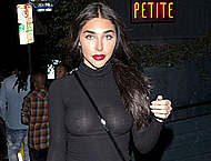 Chantel Jeffries in see through black sweater Chantel Jeffries in see through black sweater
