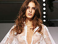 Emina Cunmulaj see through catwalk shots Emina Cunmulaj see through catwalk shots